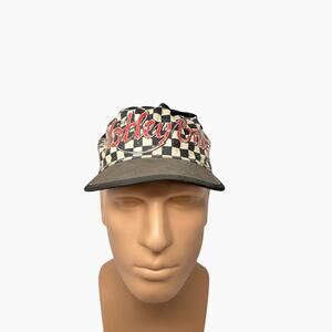 VTG 1991 Motley Crue Painters Cap Checkered RARE 90s Hair Band Indie Hat Metal